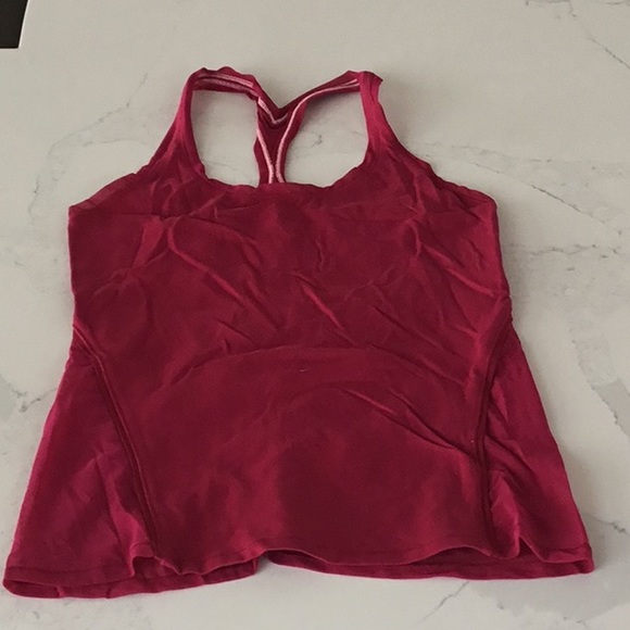 Lululemon fuchsia racer back tank, size 6 - Picture 2 of 4